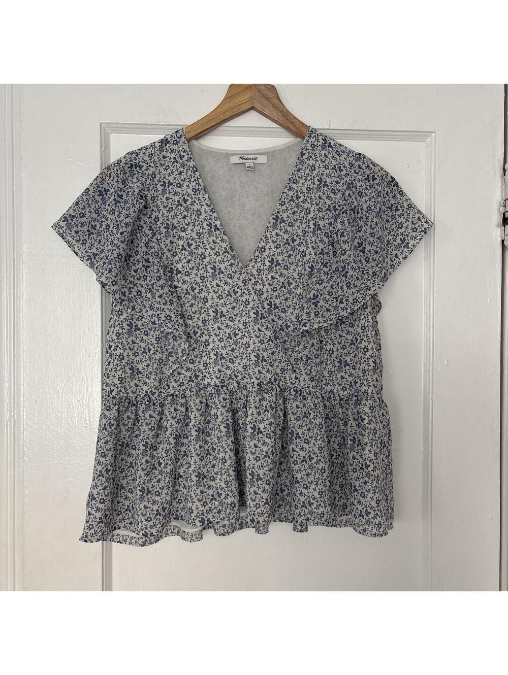 Madewell Women's Blue and Multi Blous